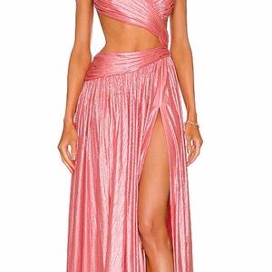 Retrofete Radiant Coral Backless Gown